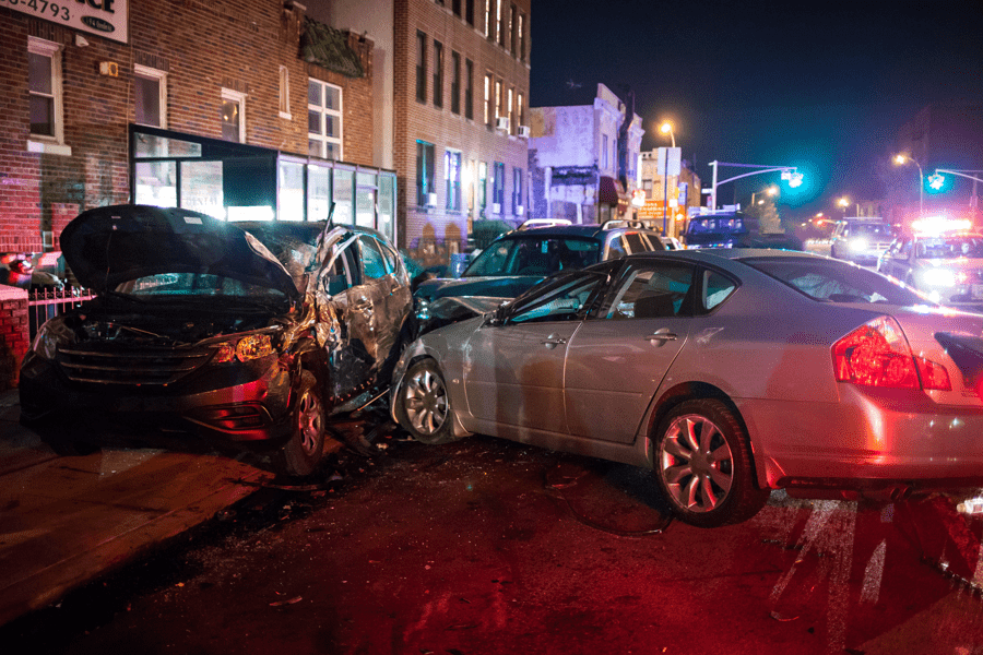 Car accident between three vehicles